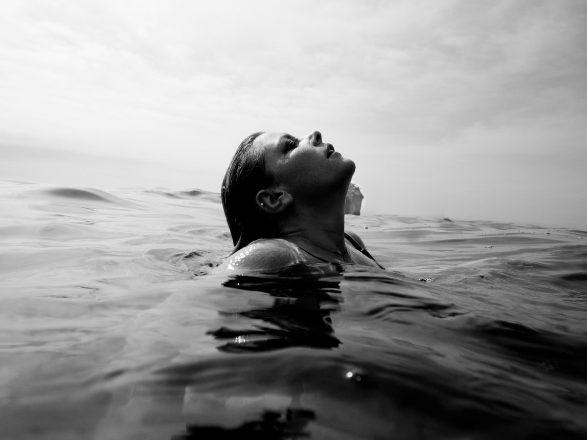 Woman in ocean